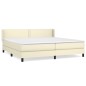 vidaXL Cama box spring con colchón cuero sintético crema 200x200 cm vidaXL Cama box spring con colchón cuero sintético crema 200x200 cm