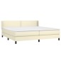 vidaXL Cama box spring con colchón cuero sintético crema 200x200 cm vidaXL Cama box spring con colchón cuero sintético crema 200x200 cm