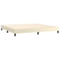 vidaXL Cama box spring con colchón cuero sintético crema 200x200 cm vidaXL Cama box spring con colchón cuero sintético crema 200x200 cm