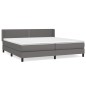 vidaXL Cama box spring con colchón cuero sintético gris 200x200 cm vidaXL Cama box spring con colchón cuero sintético gris 200x200 cm
