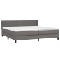 vidaXL Cama box spring con colchón cuero sintético gris 200x200 cm vidaXL Cama box spring con colchón cuero sintético gris 200x200 cm
