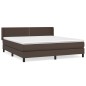 vidaXL Cama box spring con colchón cuero sintético marrón 180x200 cm vidaXL Cama box spring con colchón cuero sintético marrón 180x200 cm