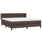 vidaXL Cama box spring con colchón cuero sintético marrón 180x200 cm vidaXL Cama box spring con colchón cuero sintético marrón 180x200 cm