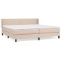 vidaXL Cama box spring con colchón cuero sintético capuchino 200x200cm vidaXL Cama box spring con colchón cuero sintético capuchino 200x200cm