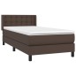 vidaXL Cama box spring con colchón cuero sintético marrón 90x200 cm vidaXL Cama box spring con colchón cuero sintético marrón 90x200 cm