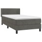 vidaXL Cama box spring con colchón terciopelo gris oscuro 80x200 cm
