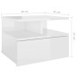 vidaXL Mesita de noche flotante aglomerado blanco brillante 40x31x27cm vidaXL Mesita de noche flotante aglomerado blanco brillante 40x31x27cm