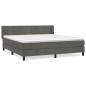 vidaXL Cama box spring con colchón terciopelo gris oscuro 180x200 cm vidaXL Cama box spring con colchón terciopelo gris oscuro 180x200 cm