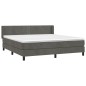 vidaXL Cama box spring con colchón terciopelo gris oscuro 180x200 cm vidaXL Cama box spring con colchón terciopelo gris oscuro 180x200 cm