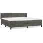 vidaXL Cama box spring con colchón terciopelo gris oscuro 200x200 cm vidaXL Cama box spring con colchón terciopelo gris oscuro 200x200 cm