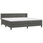 vidaXL Cama box spring con colchón terciopelo gris oscuro 200x200 cm vidaXL Cama box spring con colchón terciopelo gris oscuro 200x200 cm
