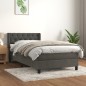 vidaXL Cama box spring con colchón terciopelo gris oscuro 80x200 cm vidaXL Cama box spring con colchón terciopelo gris oscuro 80x200 cm
