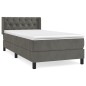 vidaXL Cama box spring con colchón terciopelo gris oscuro 80x200 cm vidaXL Cama box spring con colchón terciopelo gris oscuro 80x200 cm