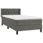 vidaXL Cama box spring con colchón terciopelo gris oscuro 80x200 cm vidaXL Cama box spring con colchón terciopelo gris oscuro 80x200 cm