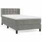 vidaXL Cama box spring con colchón terciopelo gris claro 80x200 cm vidaXL Cama box spring con colchón terciopelo gris claro 80x200 cm
