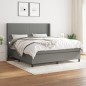 vidaXL Cama box spring con colchón tela gris oscuro 160x200 cm vidaXL Cama box spring con colchón tela gris oscuro 160x200 cm