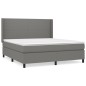 vidaXL Cama box spring con colchón tela gris oscuro 160x200 cm vidaXL Cama box spring con colchón tela gris oscuro 160x200 cm