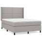 vidaXL Cama box spring con colchón tela gris claro 140x190 cm vidaXL Cama box spring con colchón tela gris claro 140x190 cm