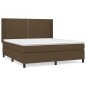 vidaXL Cama box spring con colchón tela marrón oscuro 180x200 cm vidaXL Cama box spring con colchón tela marrón oscuro 180x200 cm
