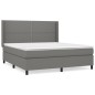 vidaXL Cama box spring con colchón tela gris oscuro 180x200 cm vidaXL Cama box spring con colchón tela gris oscuro 180x200 cm
