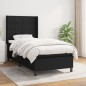 vidaXL Cama box spring con colchón tela negro 90x200 cm vidaXL Cama box spring con colchón tela negro 90x200 cm