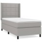 vidaXL Cama box spring con colchón tela gris claro 90x190 cm vidaXL Cama box spring con colchón tela gris claro 90x190 cm