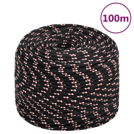 vidaXL Cuerda de barco polipropileno negra 10 mm 100 m