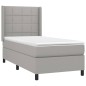 vidaXL Cama box spring con colchón tela gris claro 90x190 cm vidaXL Cama box spring con colchón tela gris claro 90x190 cm