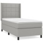 vidaXL Cama box spring con colchón tela gris claro 80x200 cm vidaXL Cama box spring con colchón tela gris claro 80x200 cm