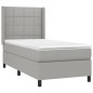 vidaXL Cama box spring con colchón tela gris claro 80x200 cm vidaXL Cama box spring con colchón tela gris claro 80x200 cm