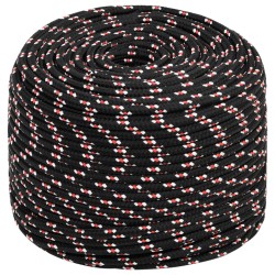vidaXL Cuerda de barco polipropileno negra 10 mm 100 m
