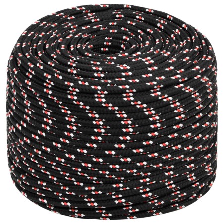 vidaXL Cuerda de barco polipropileno negra 10 mm 100 m