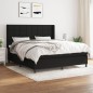 vidaXL Cama box spring con colchón tela negro 160x200 cm