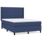 vidaXL Cama box spring con colchón tela azul 140x200 cm vidaXL Cama box spring con colchón tela azul 140x200 cm