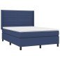 vidaXL Cama box spring con colchón tela azul 140x200 cm vidaXL Cama box spring con colchón tela azul 140x200 cm
