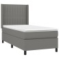 vidaXL Cama box spring con colchón tela gris oscuro 80x200 cm vidaXL Cama box spring con colchón tela gris oscuro 80x200 cm
