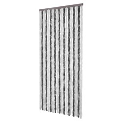 vidaXL Cortina mosquitera gris y blanco chenilla 90x220 cm