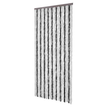 vidaXL Cortina mosquitera gris y blanco chenilla 90x220 cm