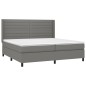 vidaXL Cama box spring con colchón tela gris oscuro 200x200 cm vidaXL Cama box spring con colchón tela gris oscuro 200x200 cm