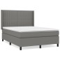 vidaXL Cama box spring con colchón tela gris oscuro 140x190 cm vidaXL Cama box spring con colchón tela gris oscuro 140x190 cm