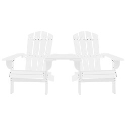 vidaXL Silla jardín Adirondack y mesita madera maciza de abeto blanca