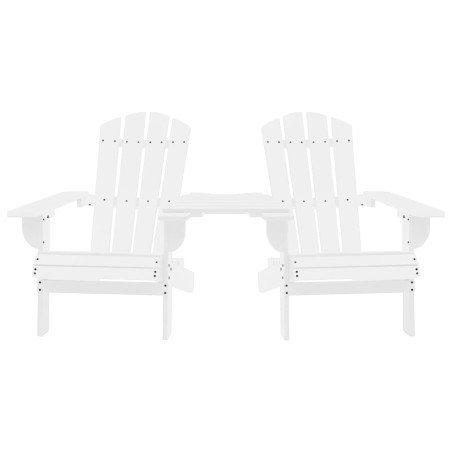 vidaXL Silla jardín Adirondack y mesita madera maciza de abeto blanca