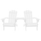 vidaXL Silla jardín Adirondack y mesita madera maciza de abeto blanca vidaXL Silla jardín Adirondack y mesita madera maciza de abeto blanca