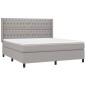 vidaXL Cama box spring con colchón tela gris claro 180x200 cm vidaXL Cama box spring con colchón tela gris claro 180x200 cm