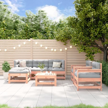 vidaXL Juego de muebles de jardín 7 pzas madera maciza abeto Douglas
