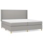 vidaXL Cama box spring con colchón tela gris claro 200x200 cm vidaXL Cama box spring con colchón tela gris claro 200x200 cm
