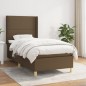 vidaXL Cama box spring con colchón tela marrón oscuro 90x190 cm vidaXL Cama box spring con colchón tela marrón oscuro 90x190 cm