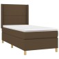 vidaXL Cama box spring con colchón tela marrón oscuro 90x190 cm vidaXL Cama box spring con colchón tela marrón oscuro 90x190 cm