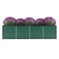 vidaXL Arriate de jardín de acero galvanizado verde 320x80x77 cm