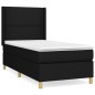 vidaXL Cama box spring con colchón tela negro 90x200 cm vidaXL Cama box spring con colchón tela negro 90x200 cm